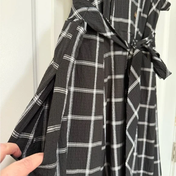 Calvin Klein Gauze Windowpane-Print Shirtdress 20W - Picture 7 of 10